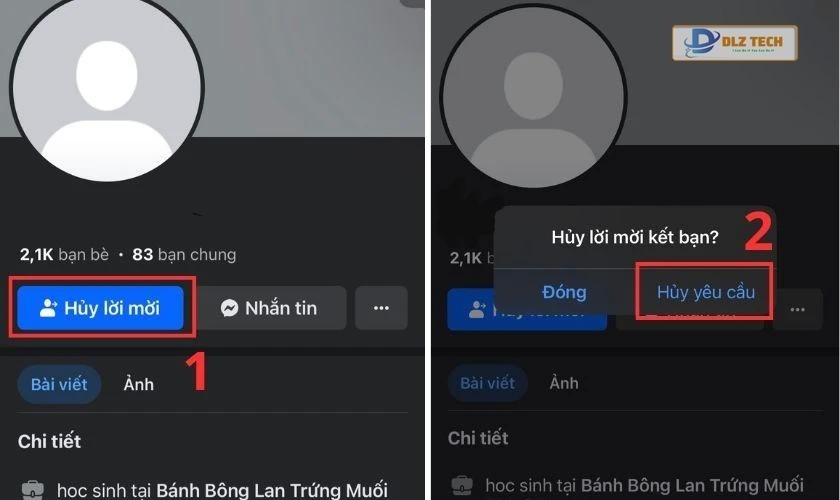 Hủy lời mời kết bạn trên Facebook