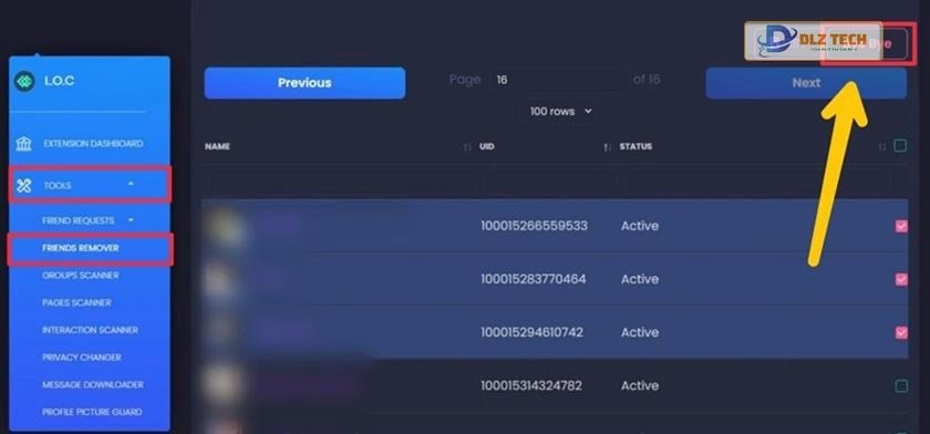 Cách lọc bạn bè không tương tác bằng L.O.C