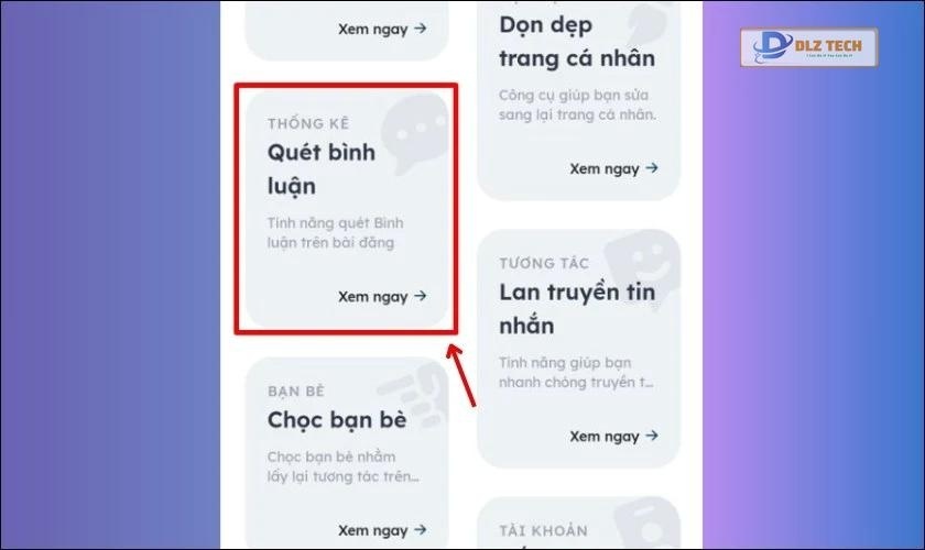 Chọn Quét bình luận
