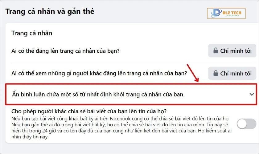 Ẩn bình luận chứa từ không thích hợp