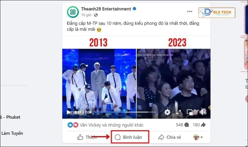 Mở bình luận trên Facebook
