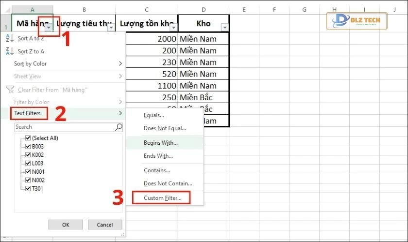 Cách lọc dữ liệu với 2 điều kiện