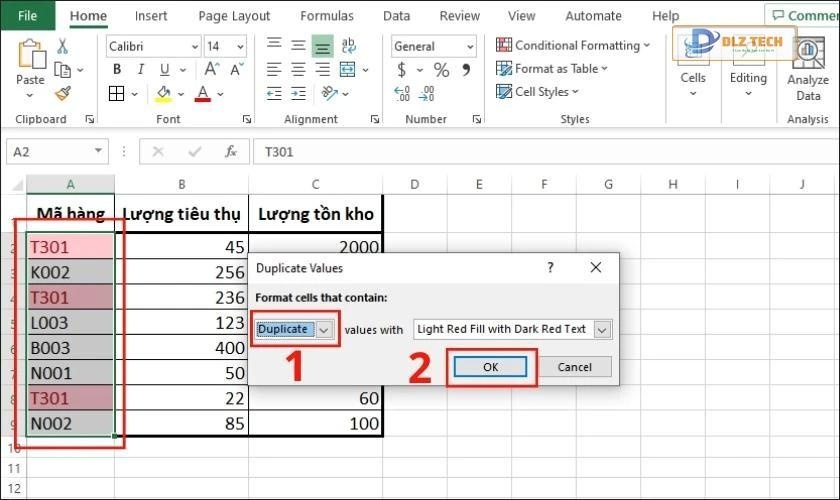 kết quả dữ liệu trùng đã được lọc