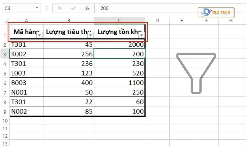 Thêm công cụ Filter với phím tắt