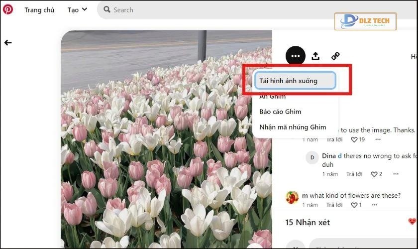 Cách lưu ảnh trên máy tính từ Pinterest