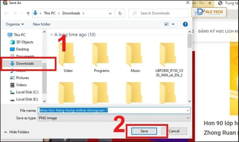 Chọn thư mục lưu ảnh xuống