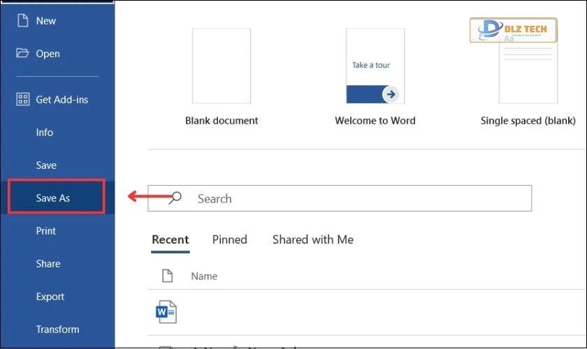 Cách lưu tài liệu mới tạo trên Word