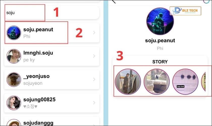 Hiển thị Story của người vừa chọn, tải bất kỳ một story nào