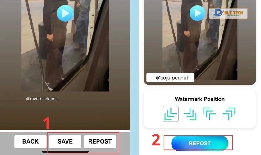 Nhấn nút Save story về điện thoại
