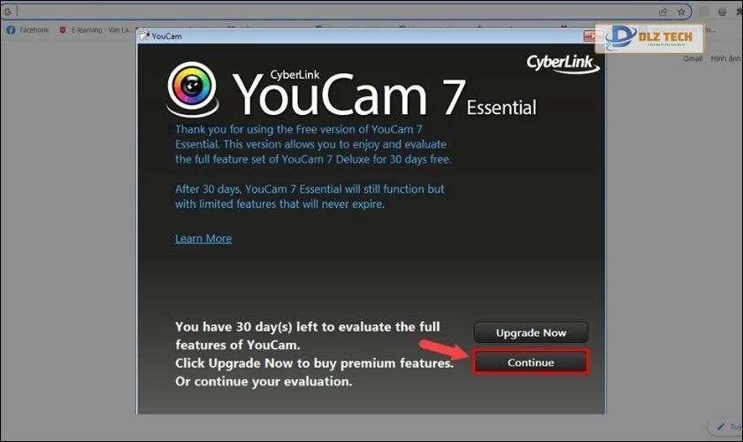 Nhấn chọn Continue để hoàn tất