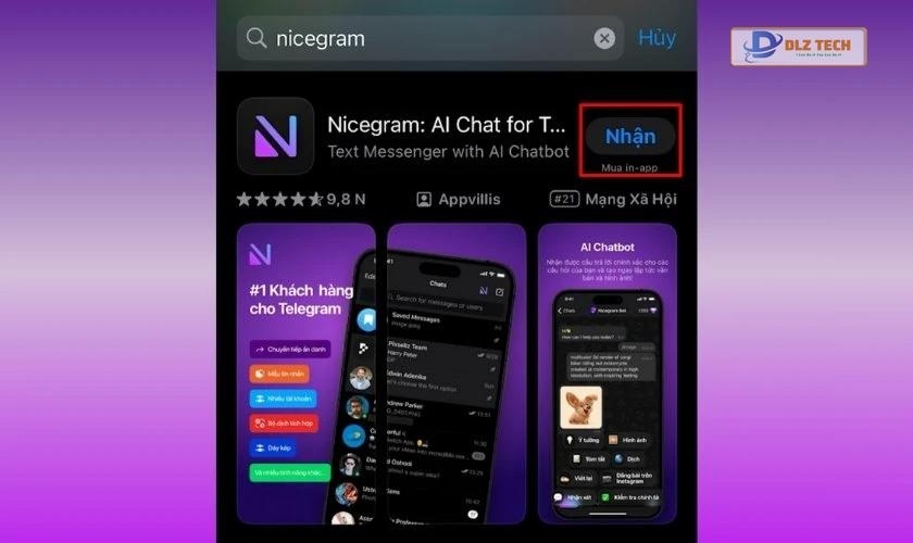Cài đặt Nicegram trên thiết bị
