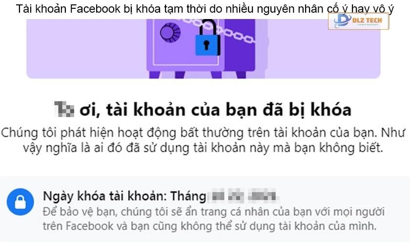 Nguyên nhân tài khoản Facebook bị khóa tạm thời