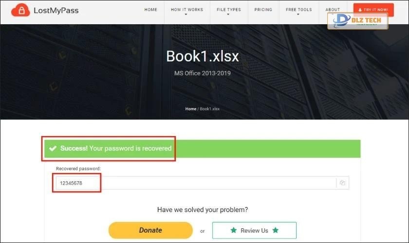 mở file excel bị khóa pass online thành công