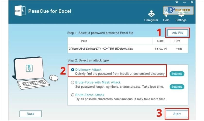 cách mở file excel bị khóa pass với passcue