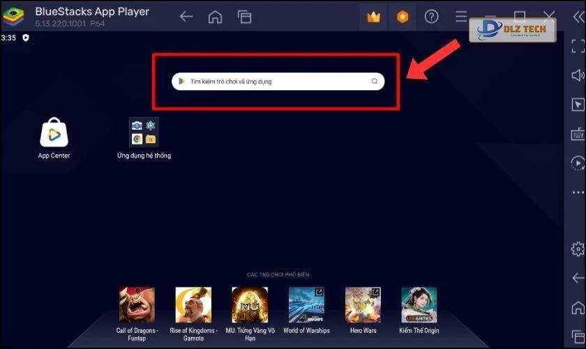 Nhập tên ứng dụng Zalo và tìm kiếm