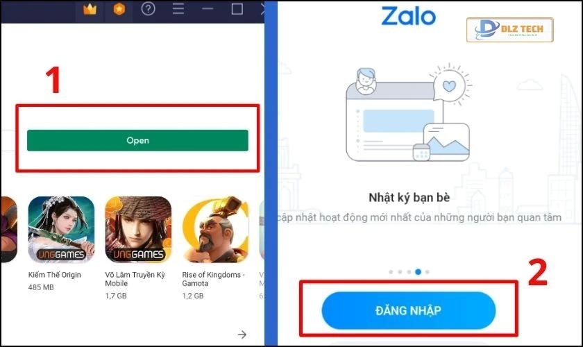 Mở ứng dụng Zalo và đăng nhập vào tài khoản cá nhân