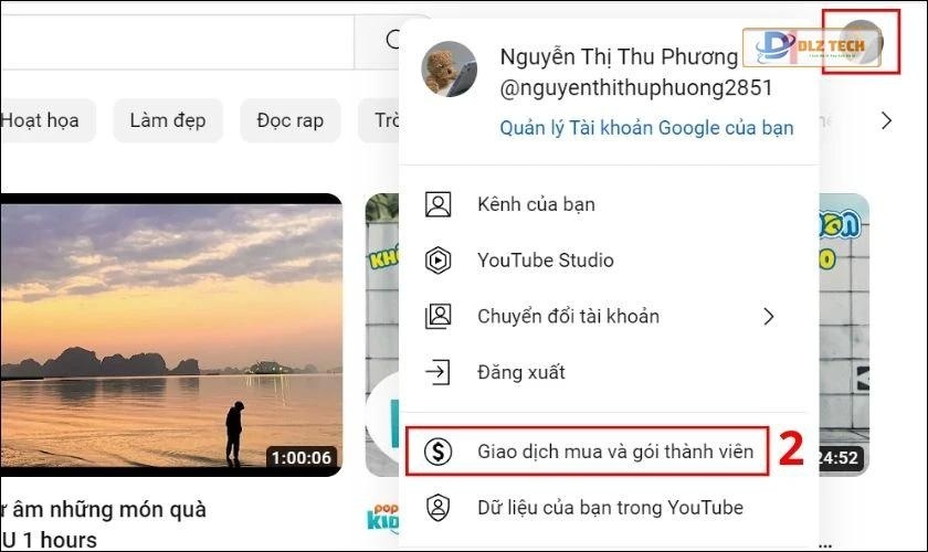 hướng dẫn cách đăng ký gói youtube nâng cao