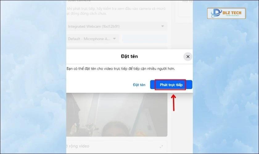Chọn mục Phát trực tiếp