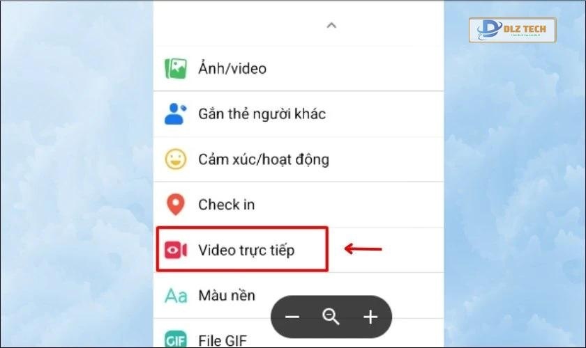 Chọn mục Video trực tiếp