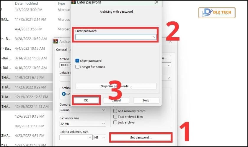 Nhập mật khẩu để mở file đã nén