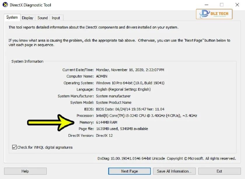Kiểm tra dung lượng RAM