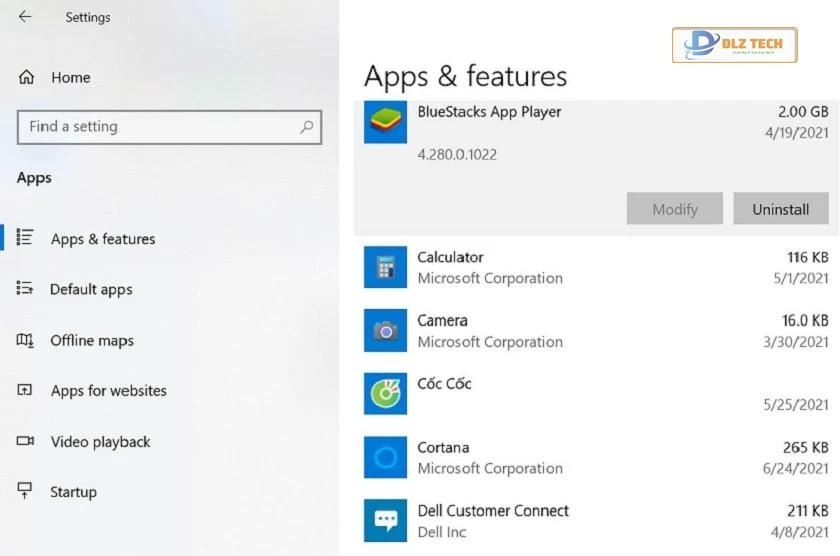 Gỡ bỏ ứng dụng không sử dụng