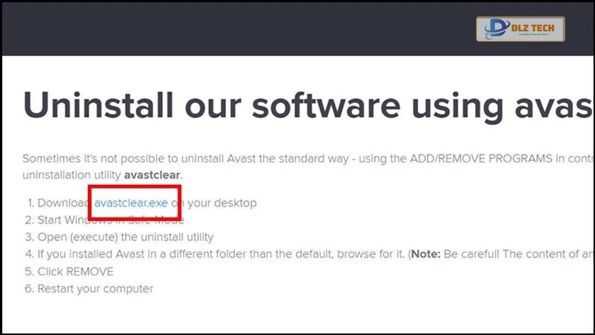 Gỡ bỏ Avast Free Antivirus bằng Avast Clear