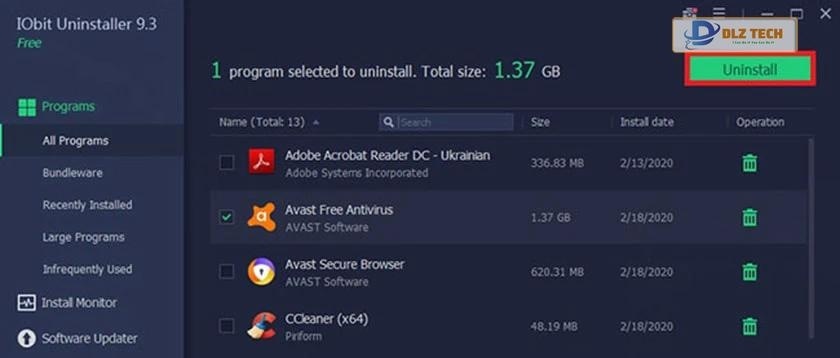 Sử dụng phần mềm IObit