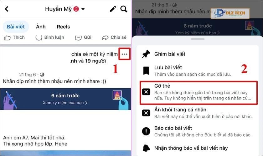 Cách gỡ bỏ gắn thẻ khi được bạn bè tag tên trên Facebook