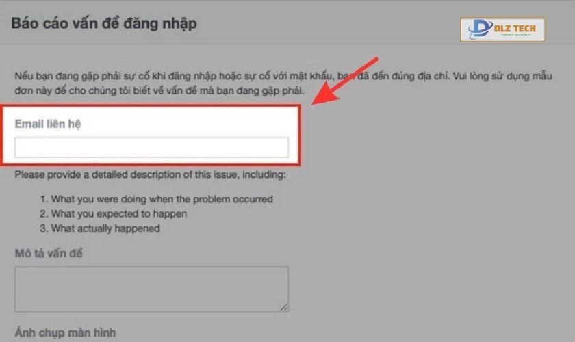 Nhập email liên lạc