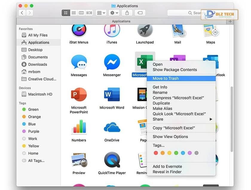 Gỡ, xóa ứng dụng Macos trên Macbook Air / Pro qua Finder