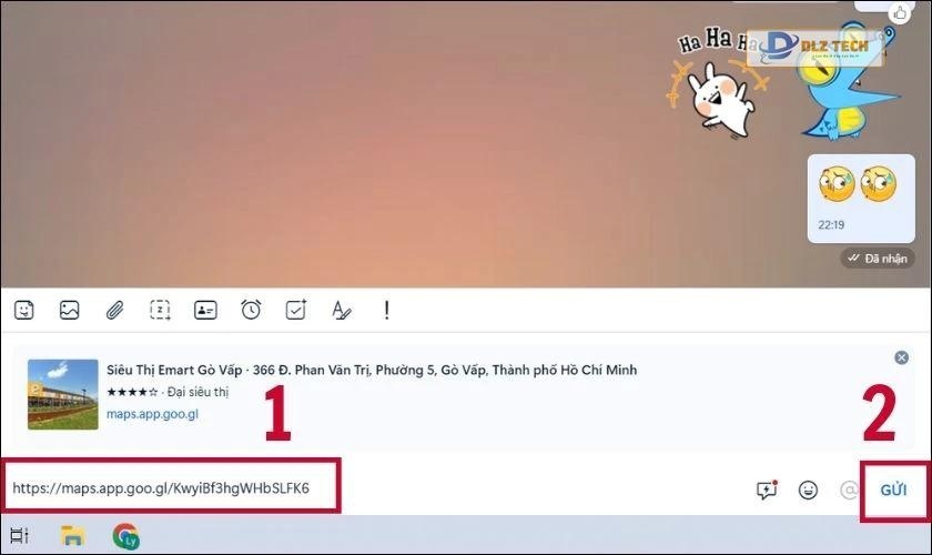 Cách chia sẻ vị trí trên Zalo bằng máy tính