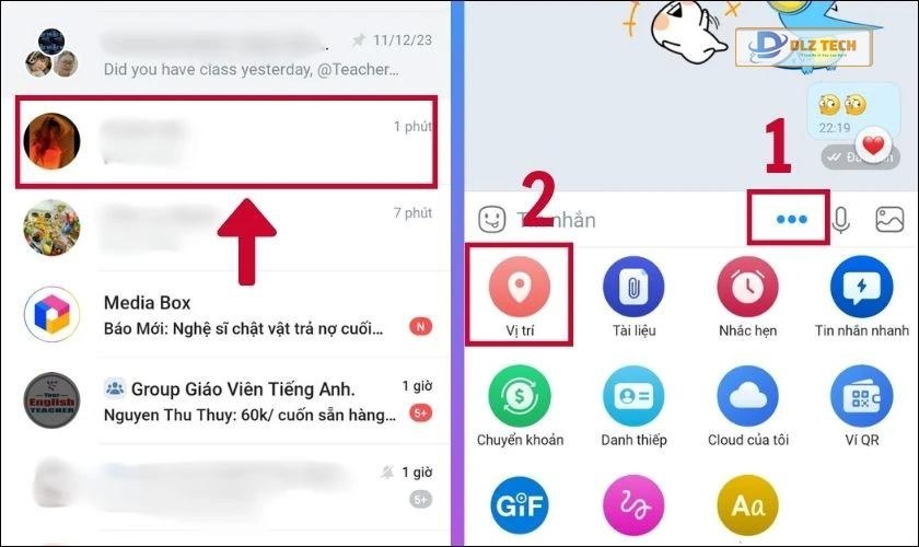 Cách chia sẻ vị trí của mình qua Zalo trên Android
