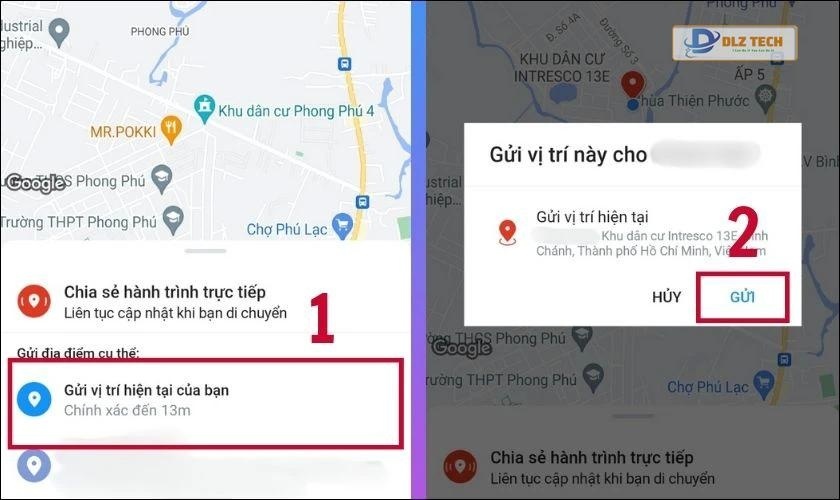Cách chia sẻ vị trí của mình qua Zalo trên Android