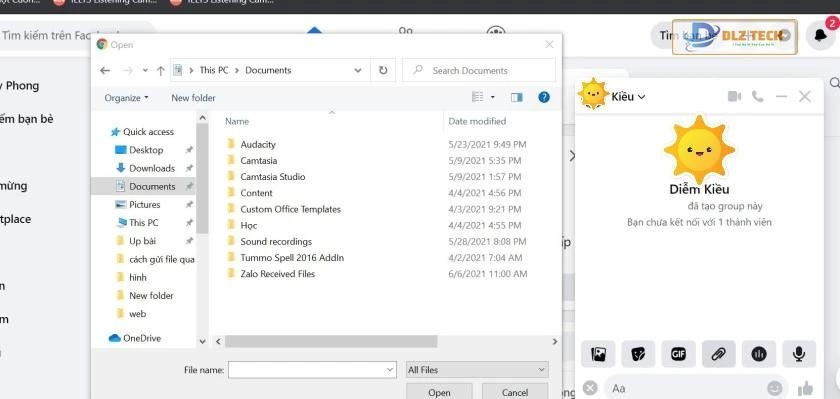 Cách gửi file qua Messenger trên máy tính