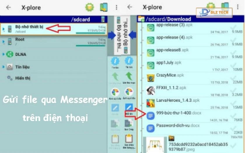 Gửi file trên Messenger