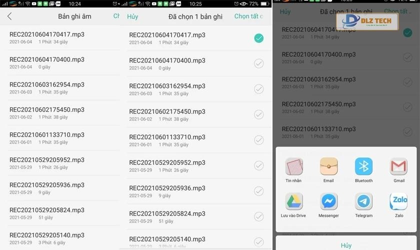 Chọn nơi chứa file ghi âm trên Android