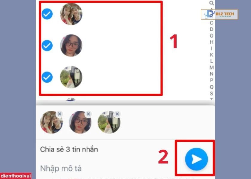 gửi tin nhắn hàng loạt cho nhiều người