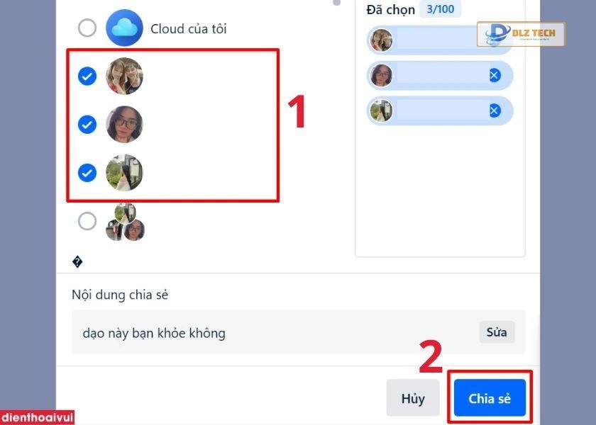 cách gửi tin nhắn cho nhiều người cùng lúc