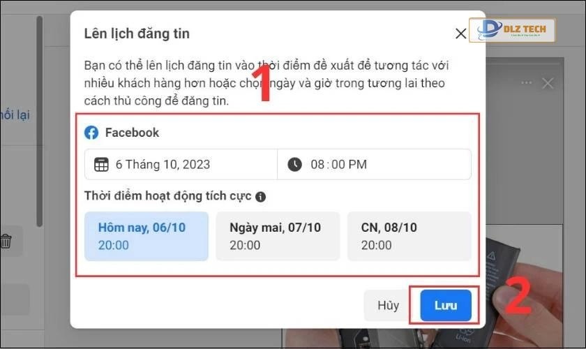 Chọn thời gian đăng