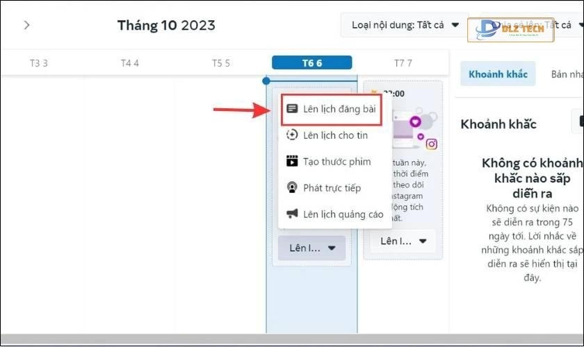 Chọn Lên lịch đăng bài