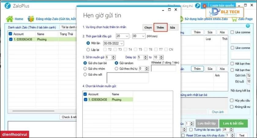 đặt lịch hẹn giờ tin nhắn