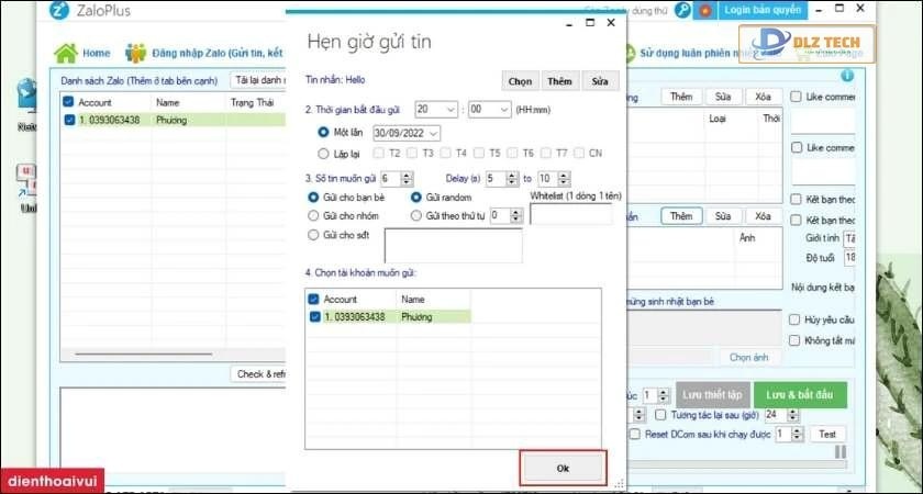 cách hẹn lịch gửi tin nhắn zalo