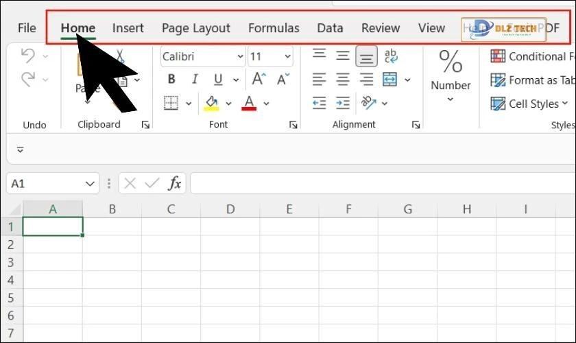 dùng chuột để hiện thanh công cụ trên excel