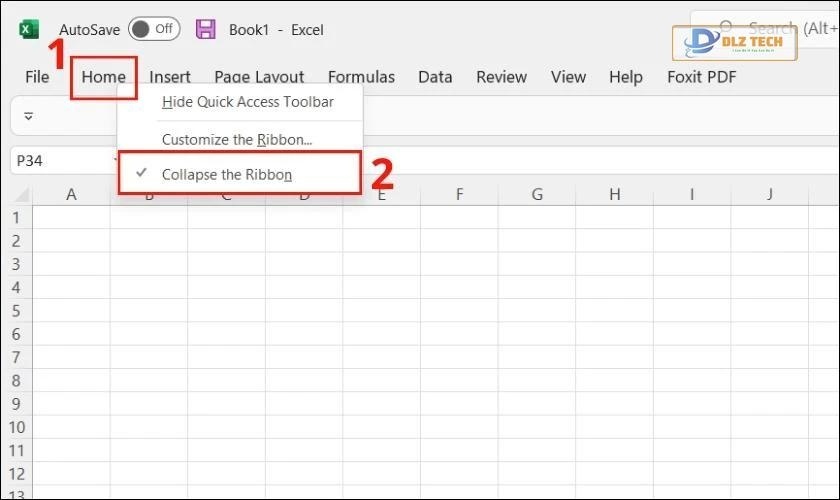 Hiển thị thanh công cụ trong Excel