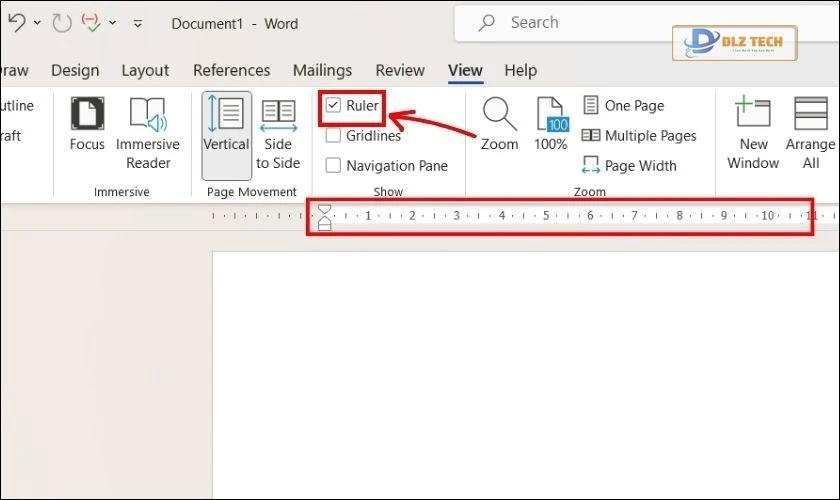 Hiện thanh thước trong Word trên Windows