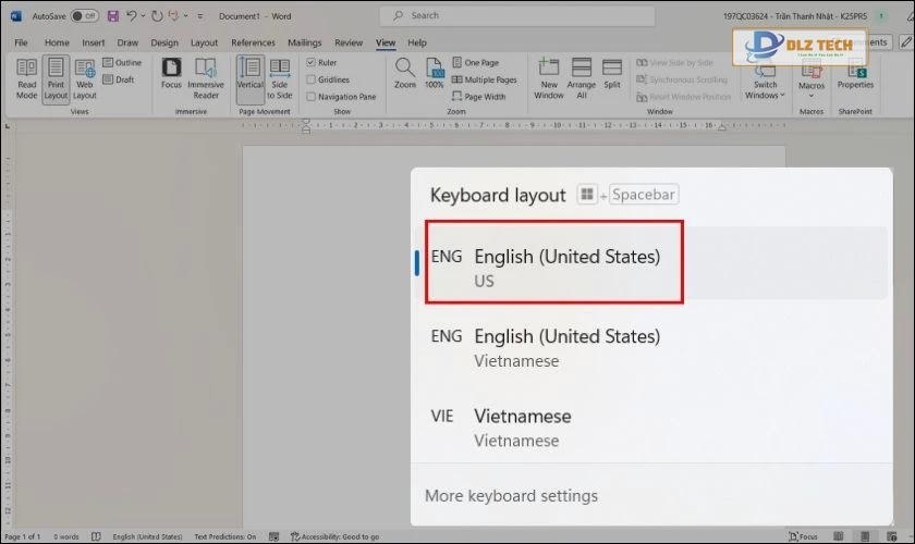 Cách hiển thị thanh thước kẻ trong Word bằng phím tắt
