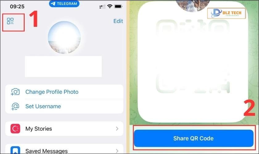 Có thể lựa chọn quét mã QR và Share QR Code