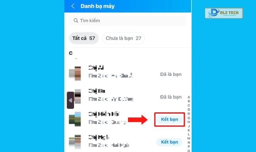 Nhấn Kết bạn