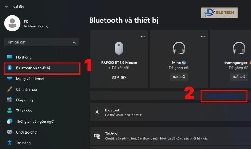 Hướng dẫn cách kết nối chuột với laptop qua Bluetooth trên Windows